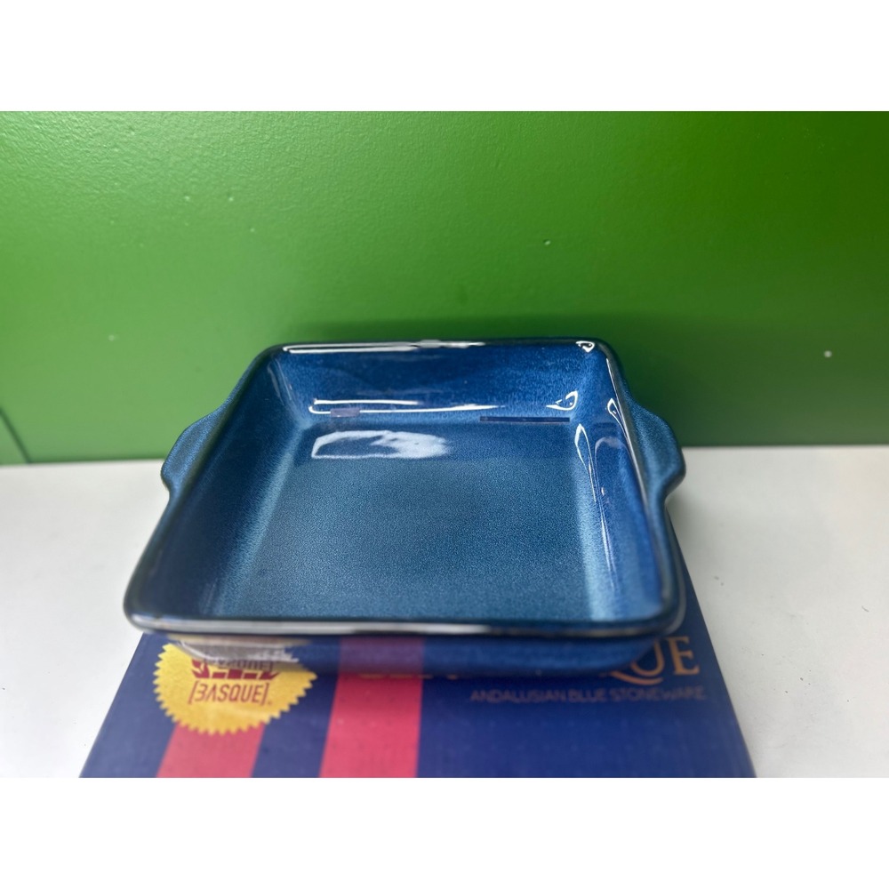 Basque Ceramique Andalusian Blue Stoneware 10 Inch Square Baker AB001 New - Picture 4 of 6